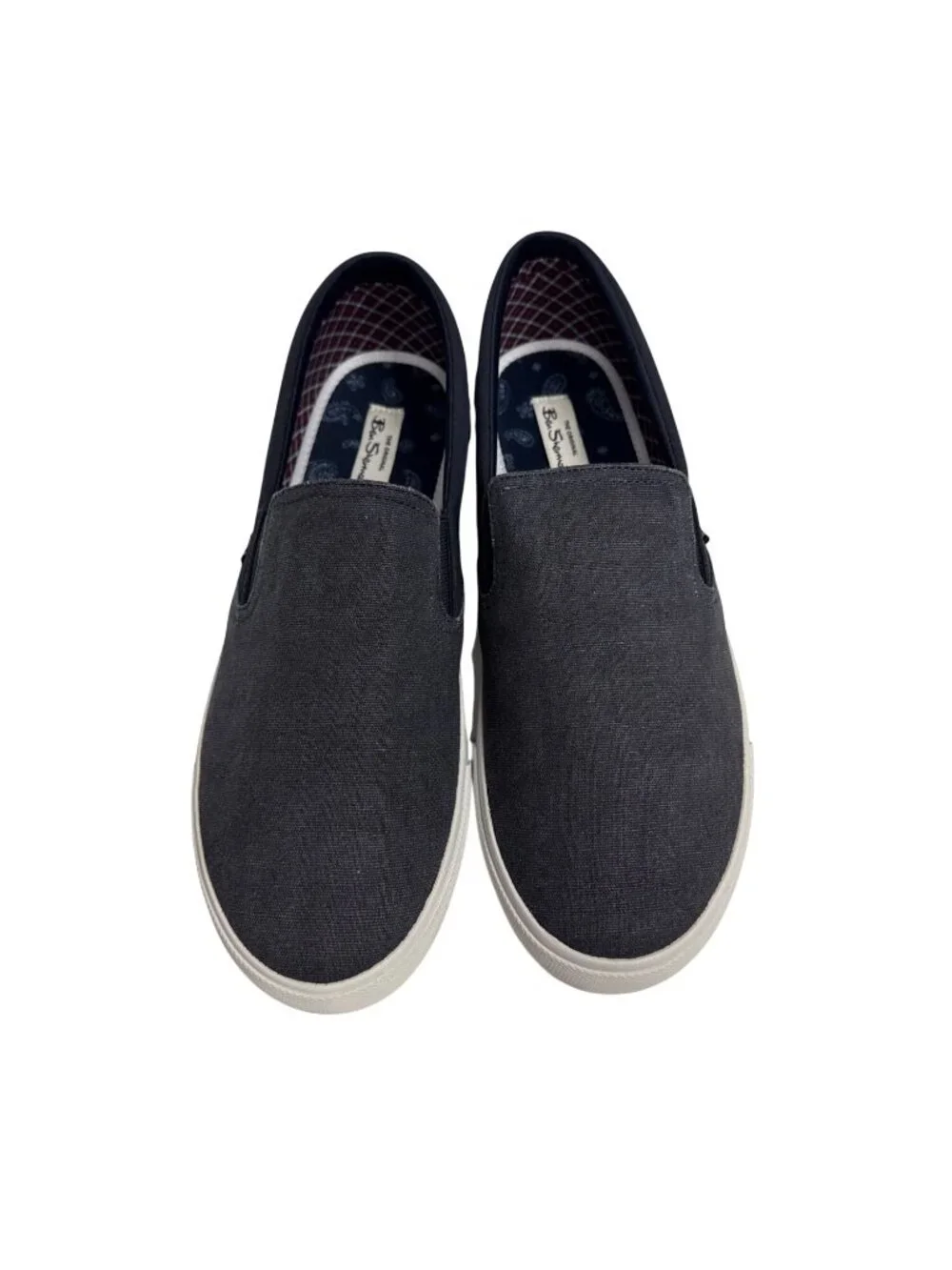 NIB Ben Sherman Percy Slip On Shoes Mens 12 Navy Canvas Casual Sneakers New